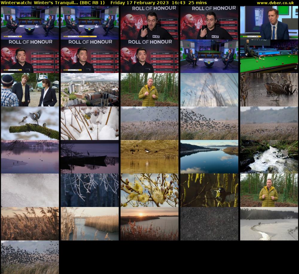 Winterwatch: Winter's Tranquil... (BBC RB 1) Friday 17 February 2023 16:43 - 17:08