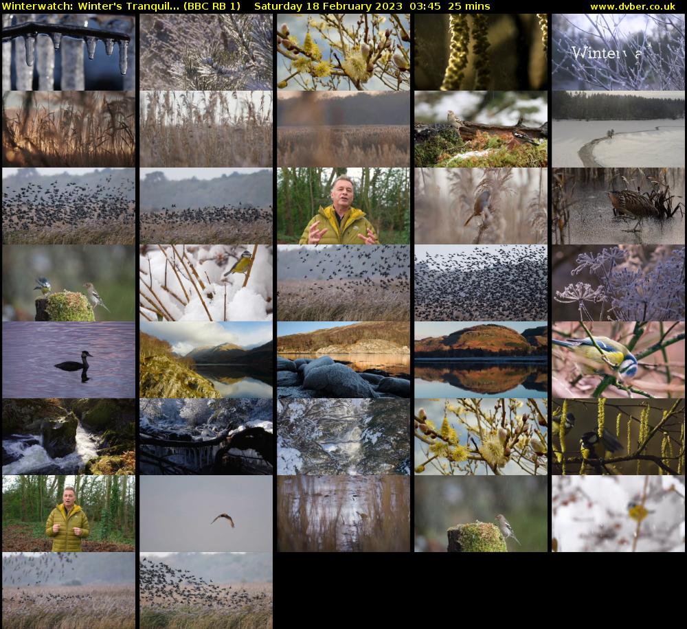 Winterwatch: Winter's Tranquil... (BBC RB 1) Saturday 18 February 2023 03:45 - 04:10