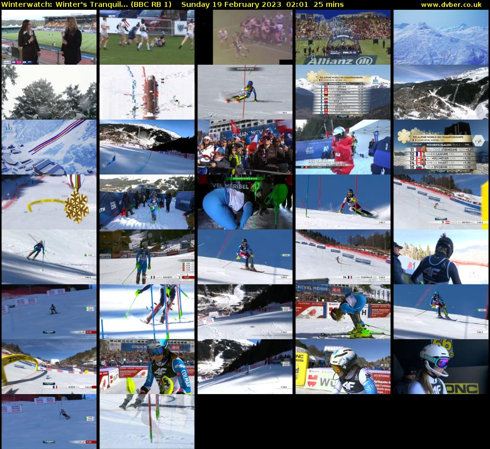 Winterwatch: Winter's Tranquil... (BBC RB 1) Sunday 19 February 2023 02:01 - 02:26