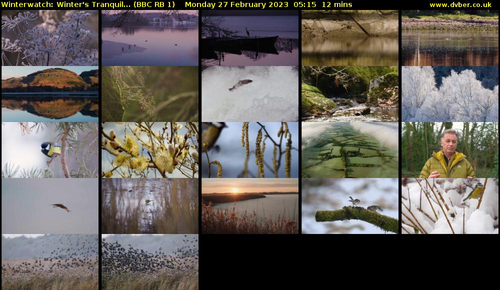 Winterwatch: Winter's Tranquil... (BBC RB 1) Monday 27 February 2023 05:15 - 05:27