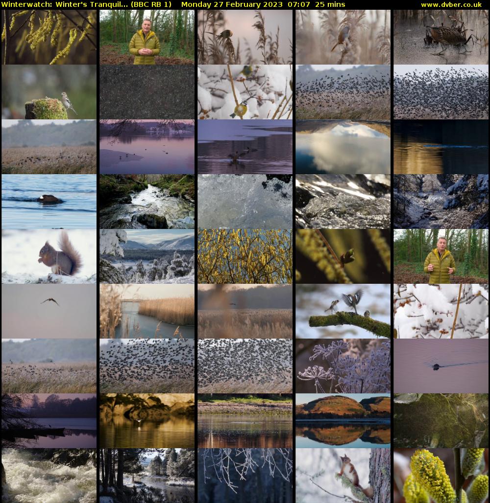 Winterwatch: Winter's Tranquil... (BBC RB 1) Monday 27 February 2023 07:07 - 07:32