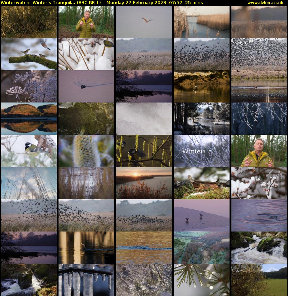 Winterwatch: Winter's Tranquil... (BBC RB 1) Monday 27 February 2023 07:57 - 08:22