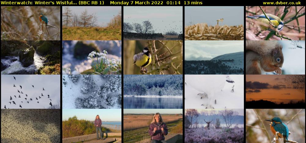 Winterwatch: Winter's Wistful... (BBC RB 1) Monday 7 March 2022 01:14 - 01:27
