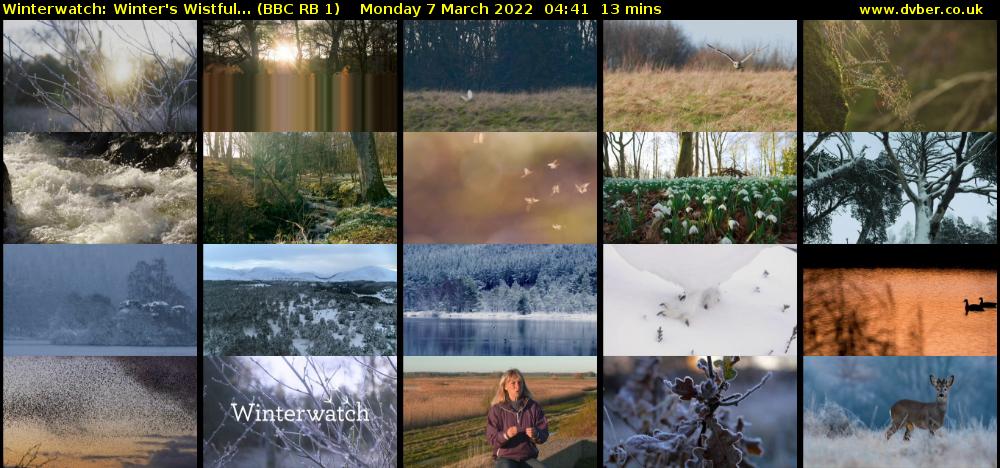 Winterwatch: Winter's Wistful... (BBC RB 1) Monday 7 March 2022 04:41 - 04:54
