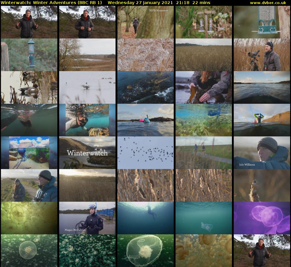 Winterwatch: Winter Adventures (BBC RB 1) Wednesday 27 January 2021 21:18 - 21:40