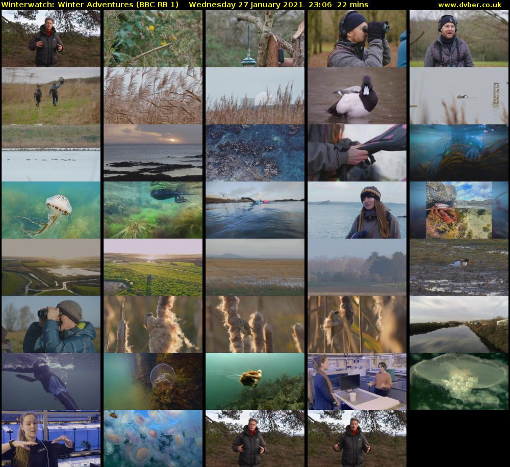 Winterwatch: Winter Adventures (BBC RB 1) Wednesday 27 January 2021 23:06 - 23:28