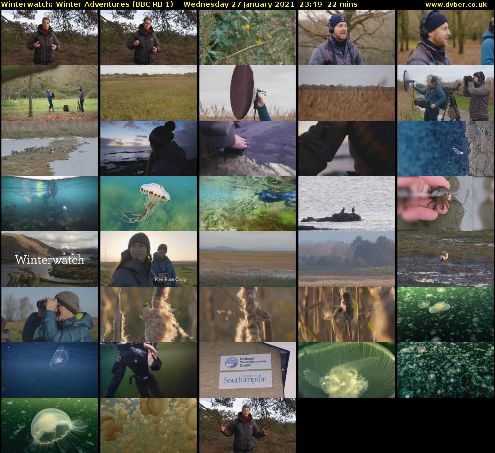 Winterwatch: Winter Adventures (BBC RB 1) Wednesday 27 January 2021 23:49 - 00:11