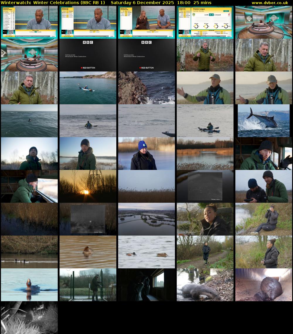 Winterwatch: Winter Celebrations (BBC RB 1) Saturday 6 December 2025 18:00 - 18:25