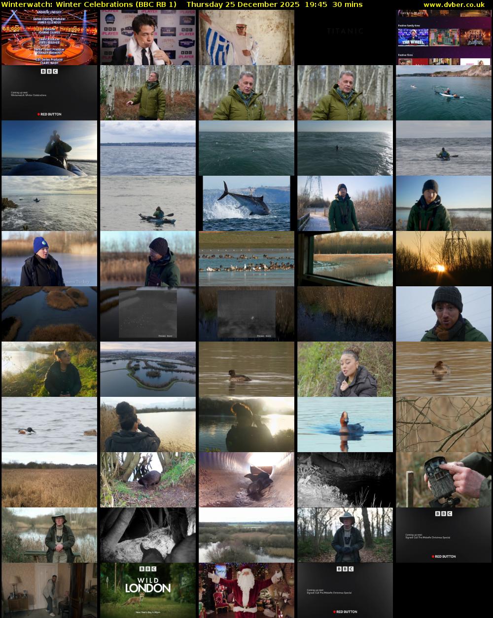 Winterwatch: Winter Celebrations (BBC RB 1) Thursday 25 December 2025 19:45 - 20:15