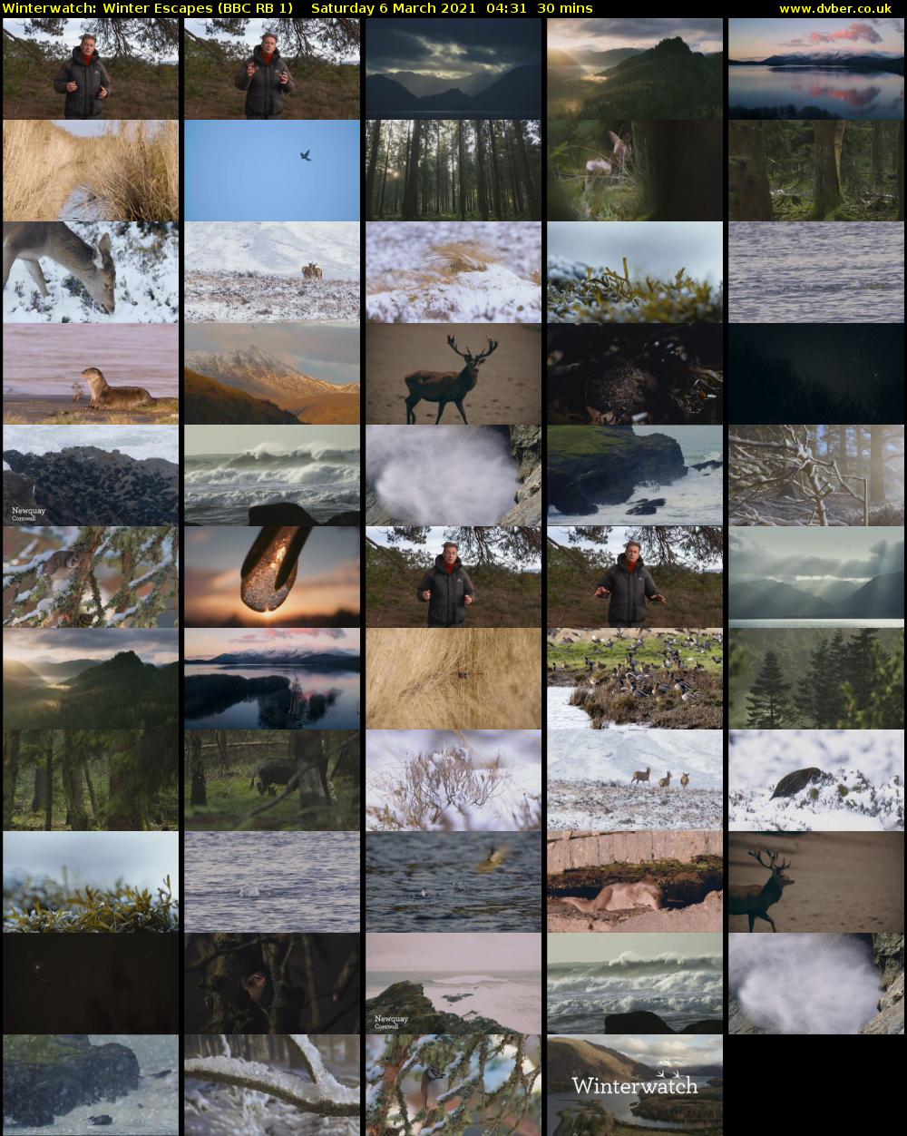 Winterwatch: Winter Escapes (BBC RB 1) Saturday 6 March 2021 04:31 - 05:01
