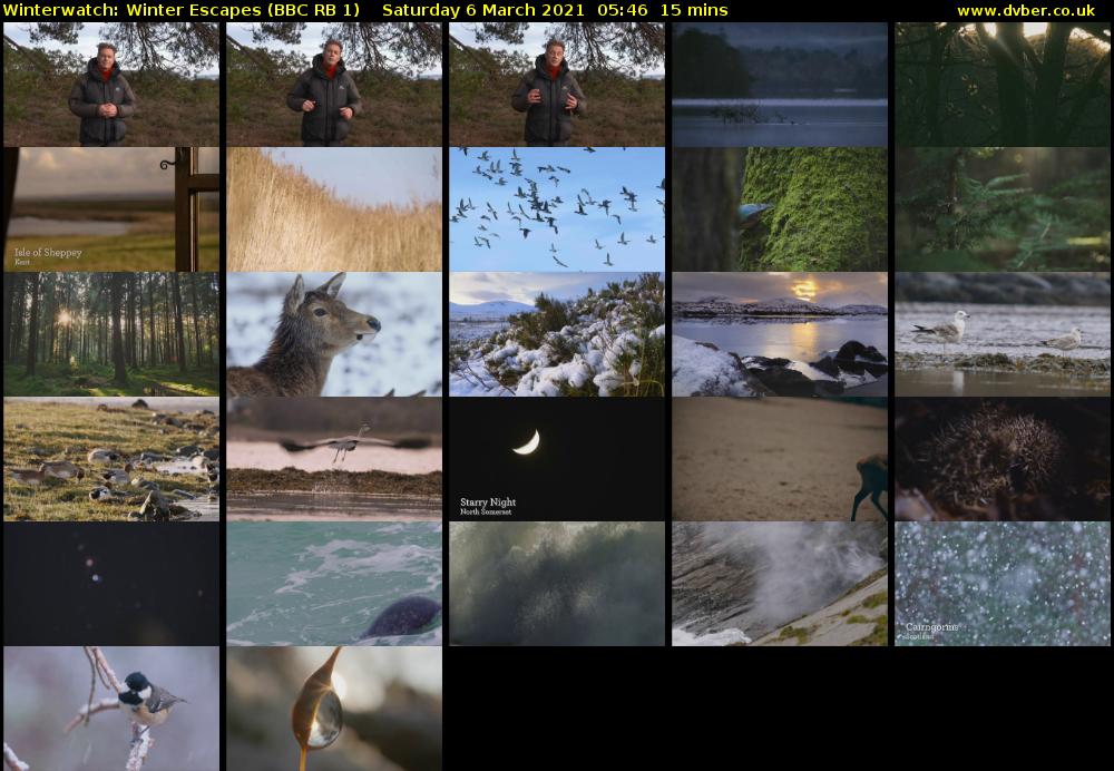 Winterwatch: Winter Escapes (BBC RB 1) Saturday 6 March 2021 05:46 - 06:01