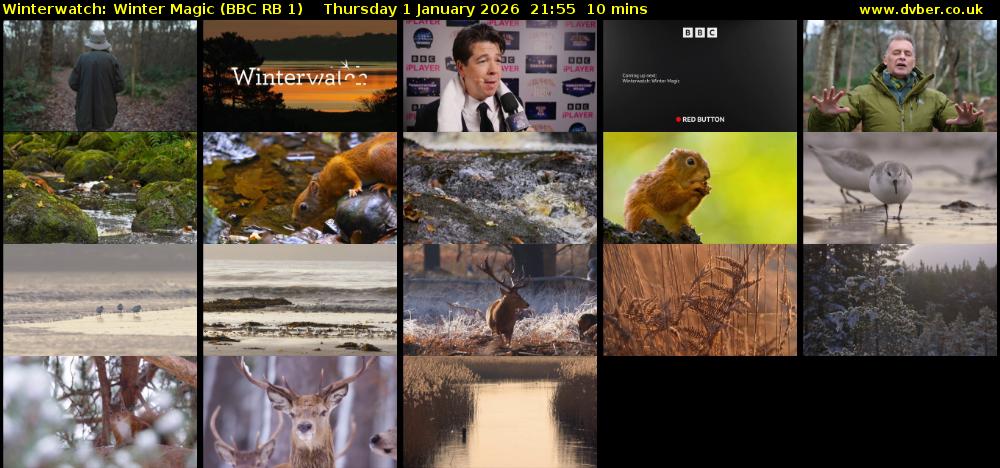 Winterwatch: Winter Magic (BBC RB 1) Thursday 1 January 2026 21:55 - 22:05