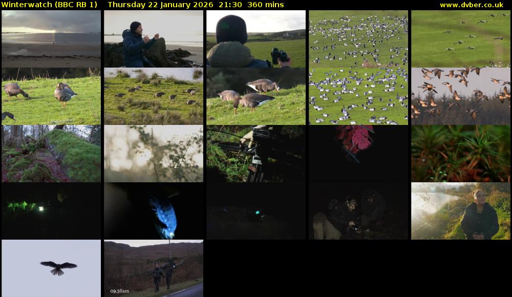 Winterwatch (BBC RB 1) Thursday 22 January 2026 21:30 - 03:30