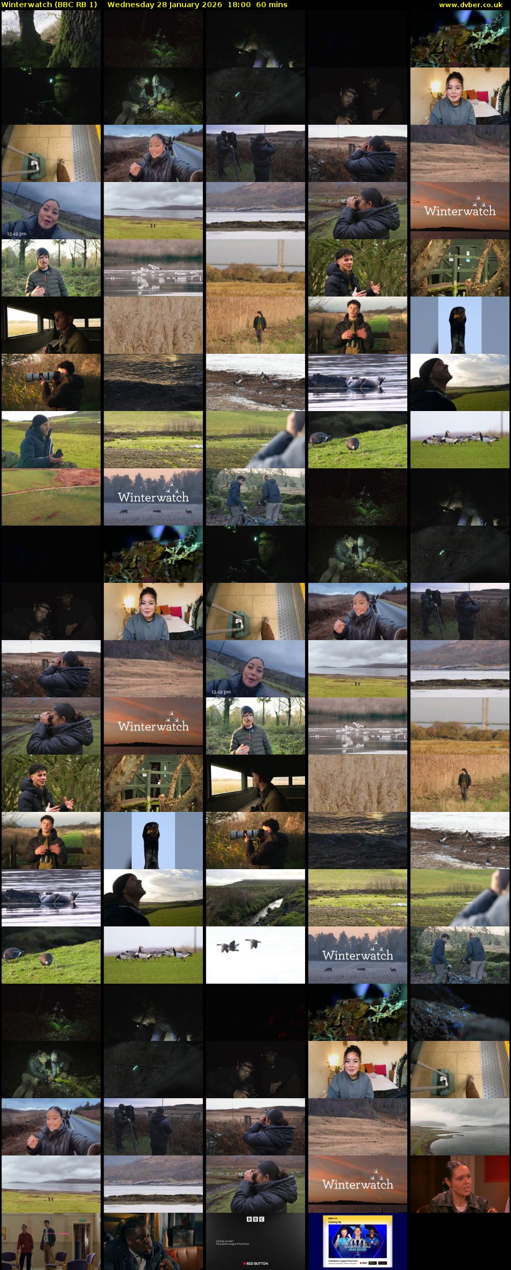 Winterwatch (BBC RB 1) Wednesday 28 January 2026 18:00 - 19:00