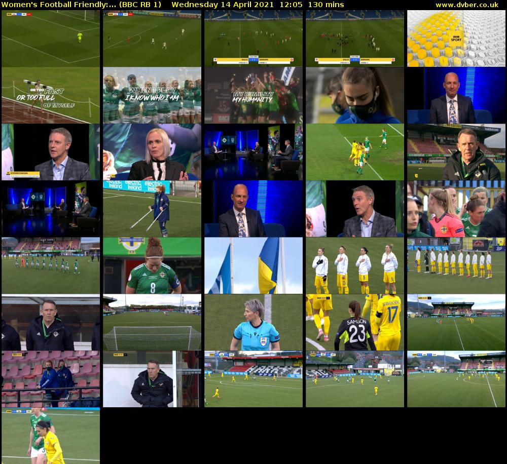 Women's Football Friendly:... (BBC RB 1) Wednesday 14 April 2021 12:05 - 14:15