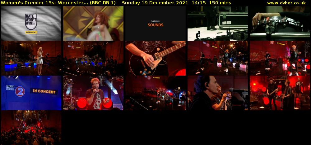 Women's Premier 15s: Worcester... (BBC RB 1) Sunday 19 December 2021 14:15 - 16:45