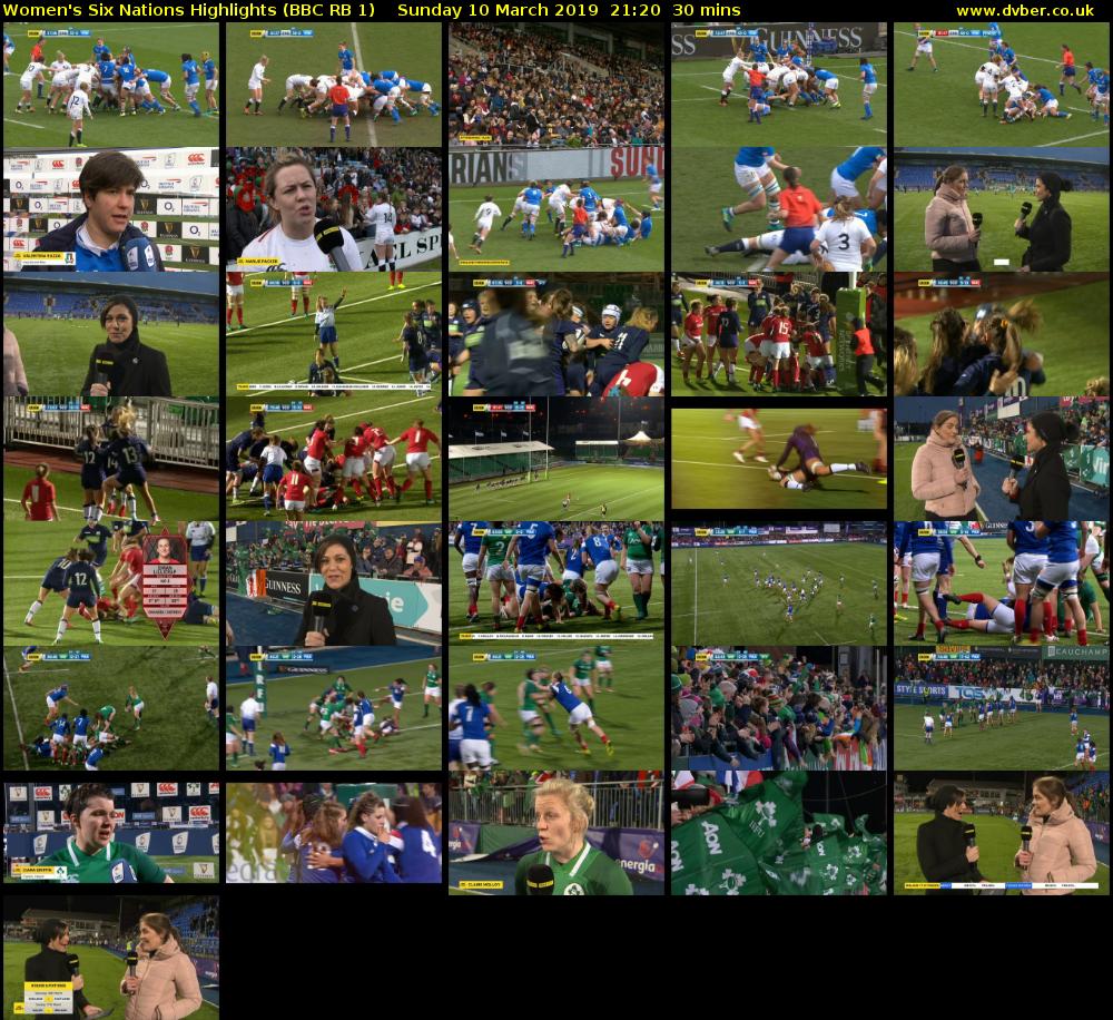 Women's Six Nations Highlights (BBC RB 1) Sunday 10 March 2019 21:20 - 21:50
