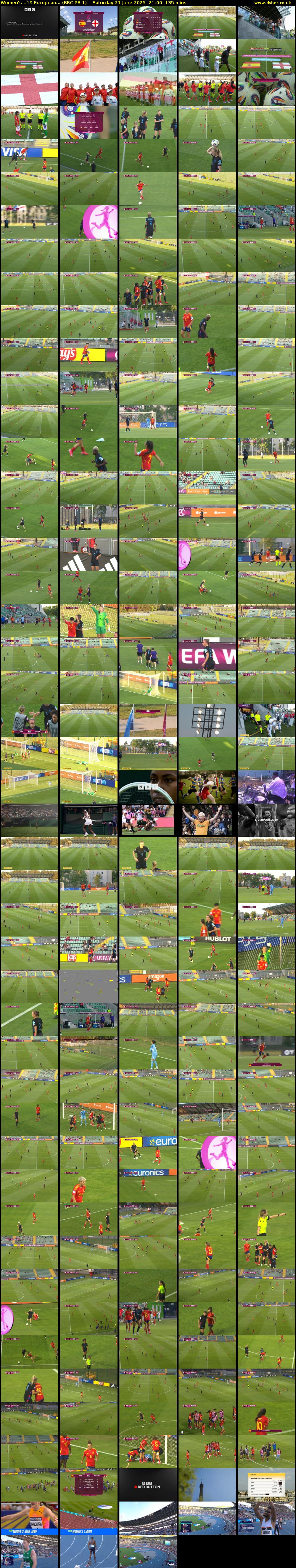Women's U19 European... (BBC RB 1) Saturday 21 June 2025 21:00 - 23:15