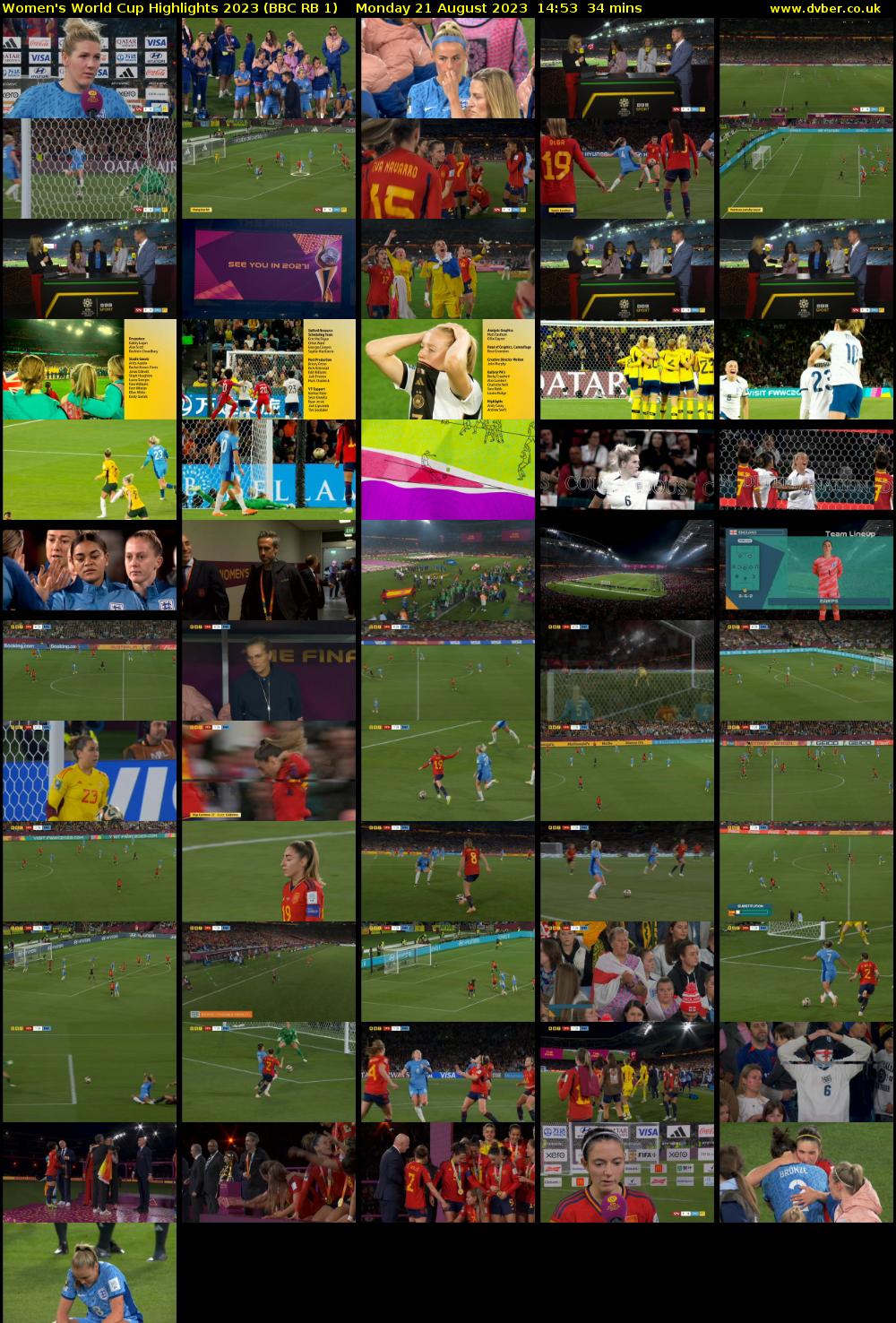 Women's World Cup Highlights 2023 (BBC RB 1) Monday 21 August 2023 14:53 - 15:27