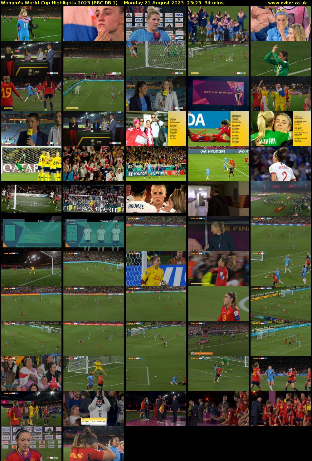 Women's World Cup Highlights 2023 (BBC RB 1) Monday 21 August 2023 23:23 - 23:57