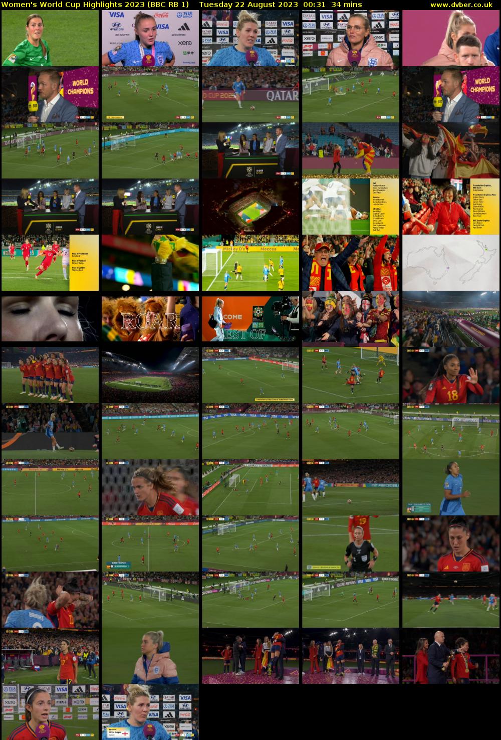 Women's World Cup Highlights 2023 (BBC RB 1) Tuesday 22 August 2023 00:31 - 01:05