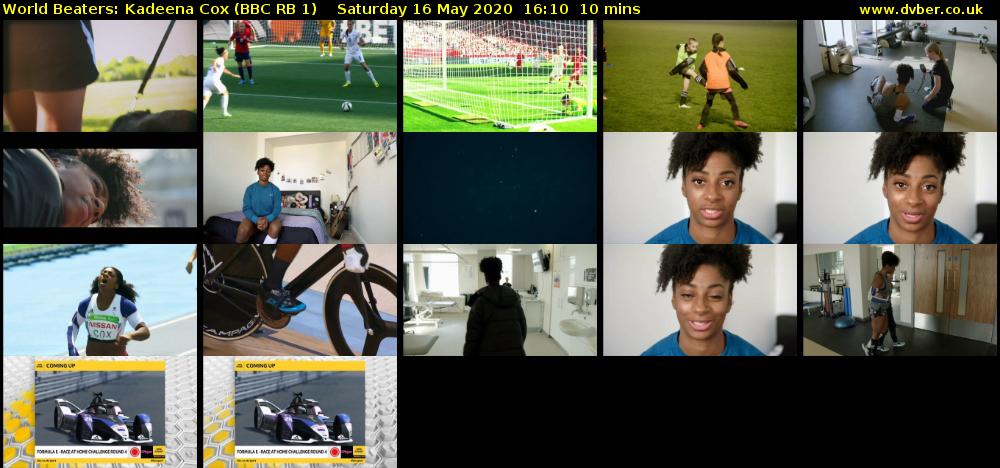 World Beaters: Kadeena Cox (BBC RB 1) Saturday 16 May 2020 16:10 - 16:20
