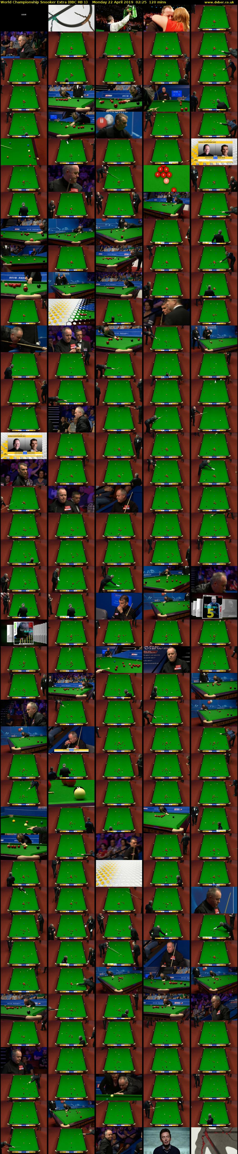 World Championship Snooker Extra (BBC RB 1) Monday 22 April 2019 02:25 - 04:25