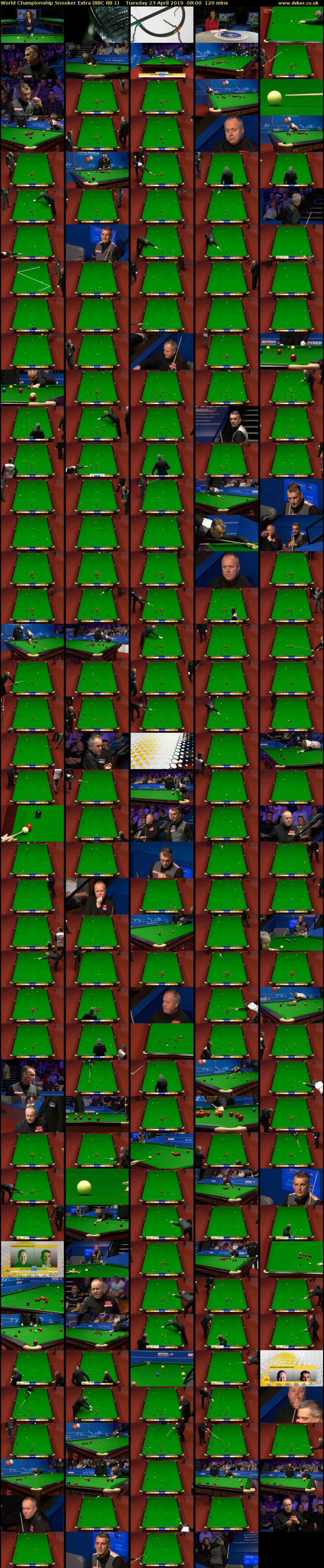 World Championship Snooker Extra (BBC RB 1) Tuesday 23 April 2019 08:00 - 10:00