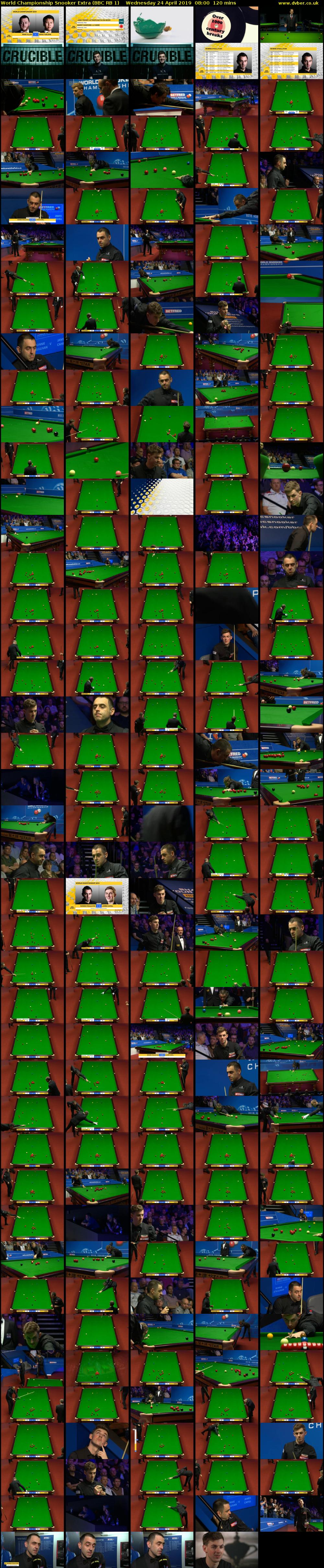 World Championship Snooker Extra (BBC RB 1) Wednesday 24 April 2019 08:00 - 10:00