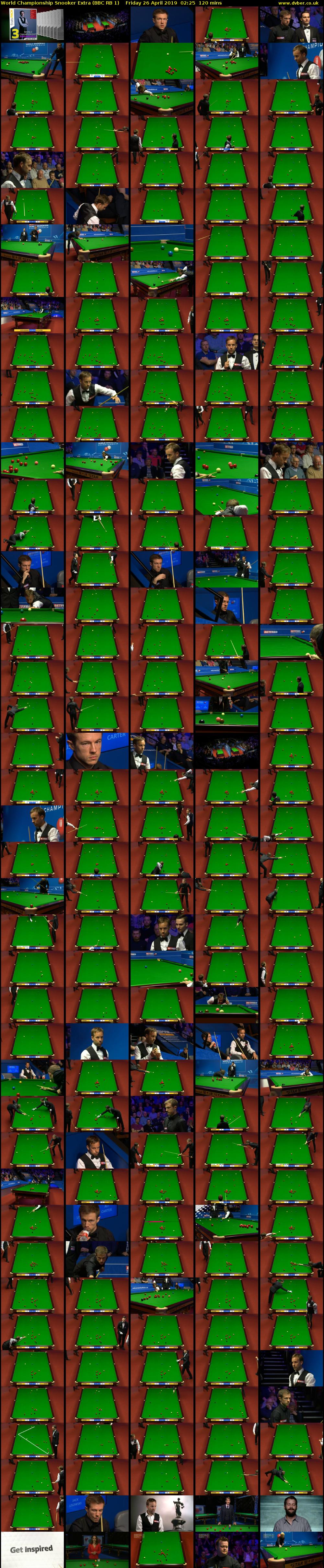 World Championship Snooker Extra (BBC RB 1) Friday 26 April 2019 02:25 - 04:25