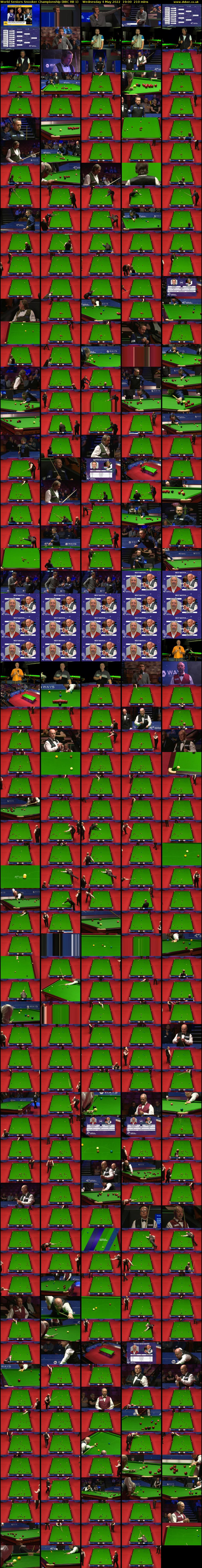 World Seniors Snooker Championship (BBC RB 1) Wednesday 4 May 2022 19:00 - 22:30
