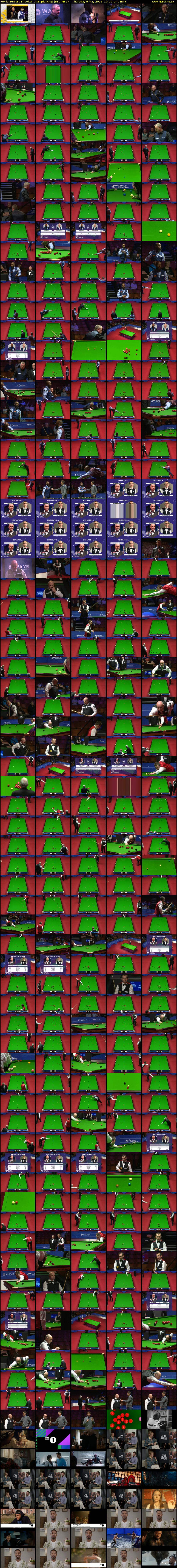 World Seniors Snooker Championship (BBC RB 1) Thursday 5 May 2022 10:00 - 14:00