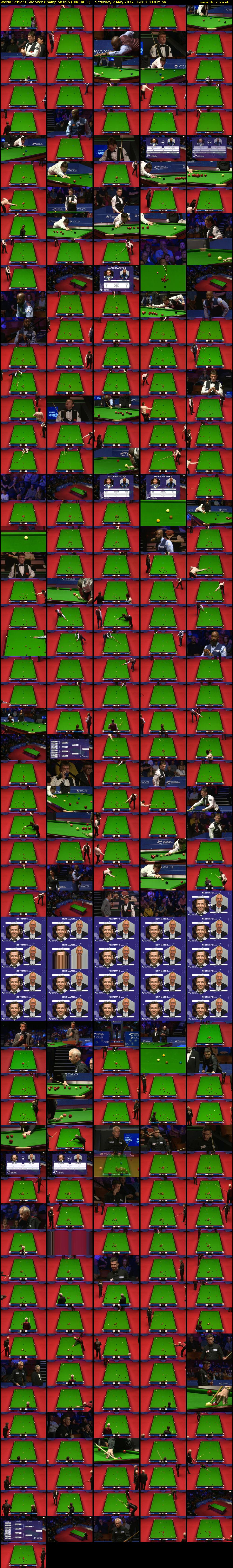 World Seniors Snooker Championship (BBC RB 1) Saturday 7 May 2022 19:00 - 22:30