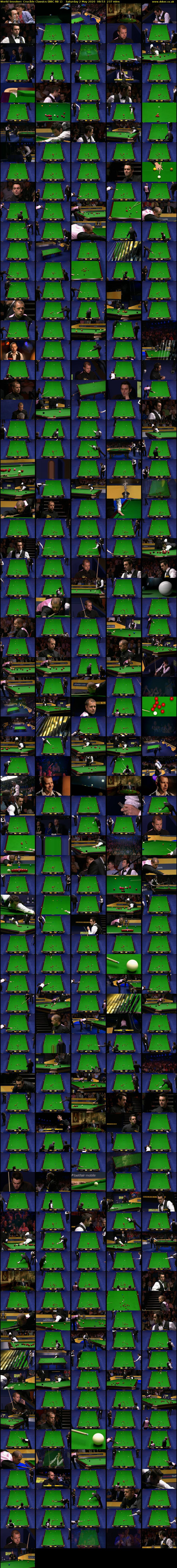 World Snooker: Crucible Classics (BBC RB 1) Saturday 2 May 2020 08:53 - 12:50