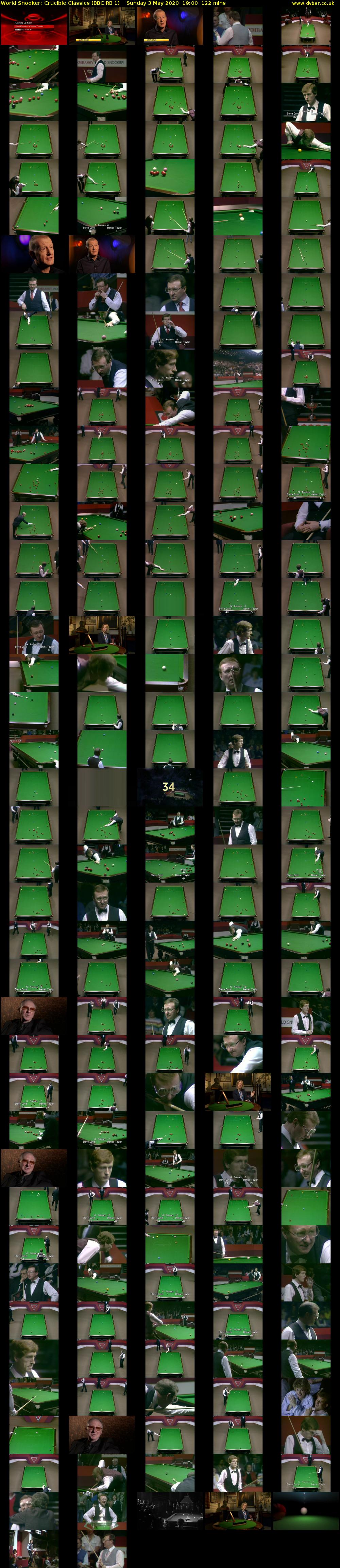 World Snooker: Crucible Classics (BBC RB 1) Sunday 3 May 2020 19:00 - 21:02