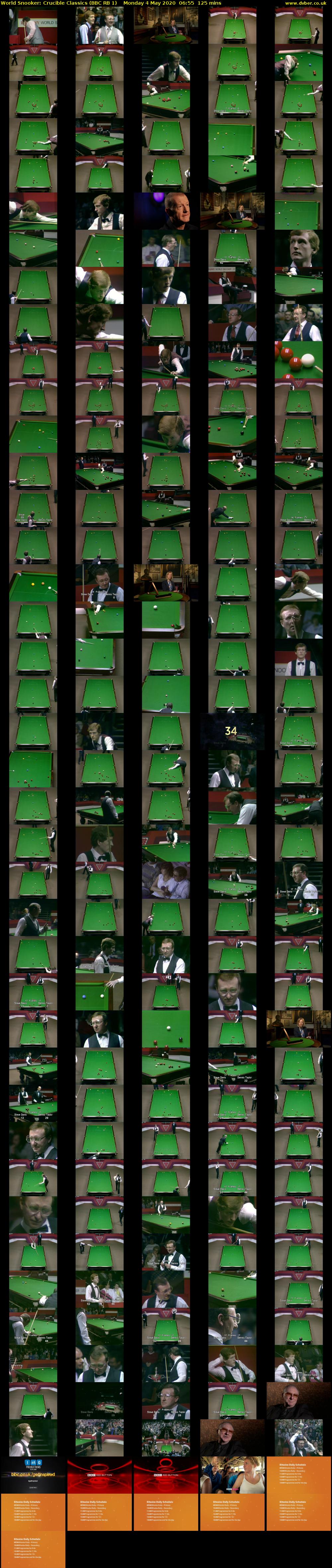 World Snooker: Crucible Classics (BBC RB 1) Monday 4 May 2020 06:55 - 09:00