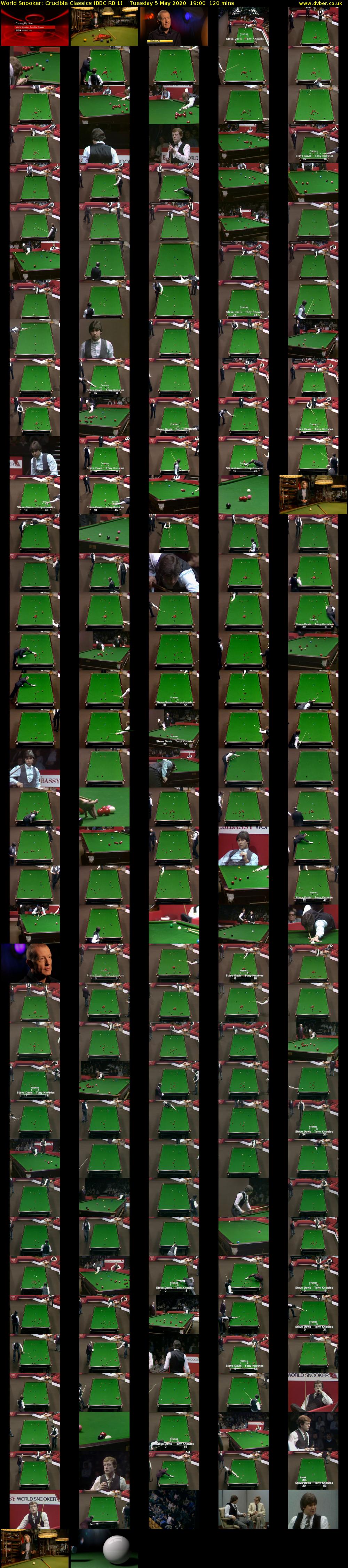World Snooker: Crucible Classics (BBC RB 1) Tuesday 5 May 2020 19:00 - 21:00