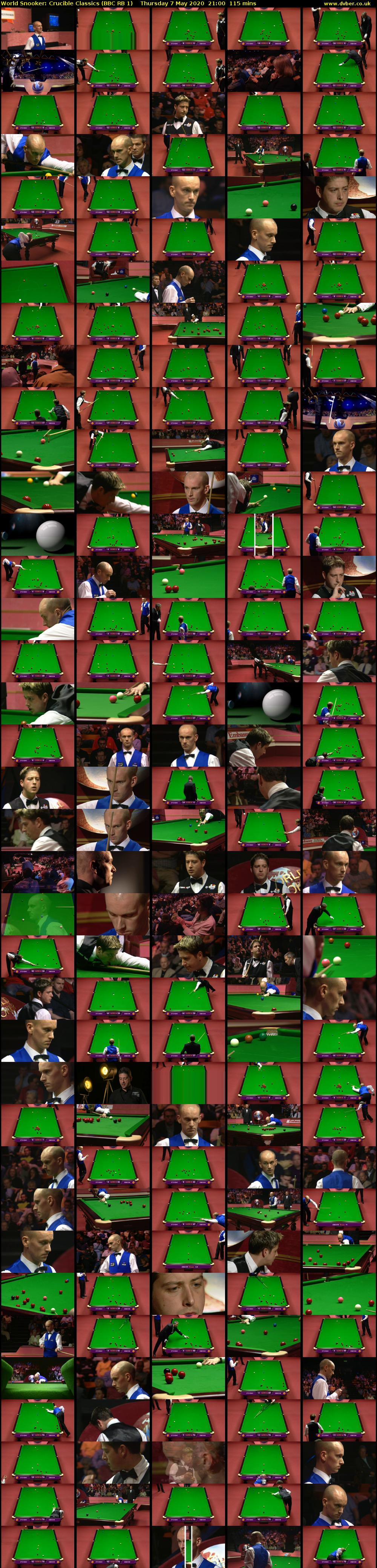World Snooker: Crucible Classics (BBC RB 1) Thursday 7 May 2020 21:00 - 22:55
