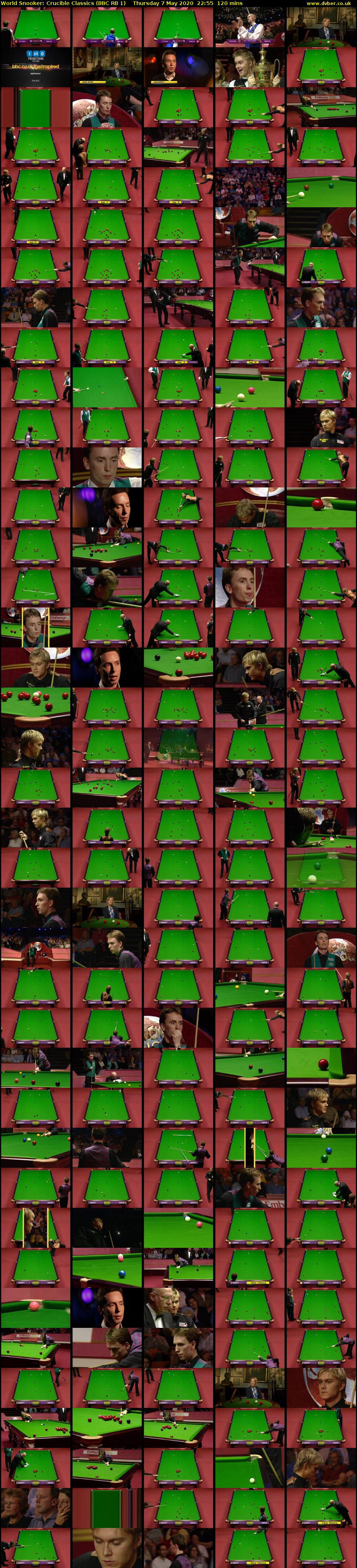 World Snooker: Crucible Classics (BBC RB 1) Thursday 7 May 2020 22:55 - 00:55