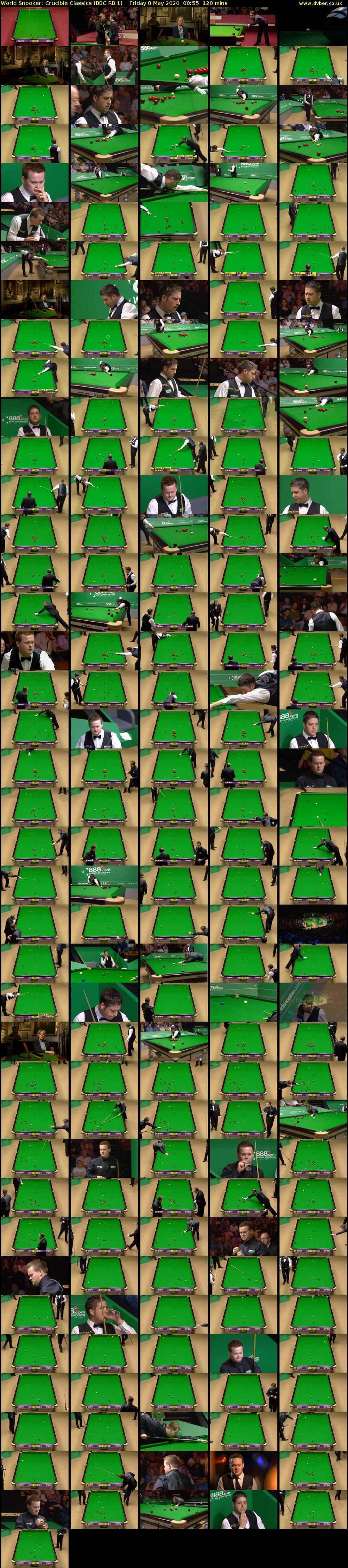 World Snooker: Crucible Classics (BBC RB 1) Friday 8 May 2020 00:55 - 02:55