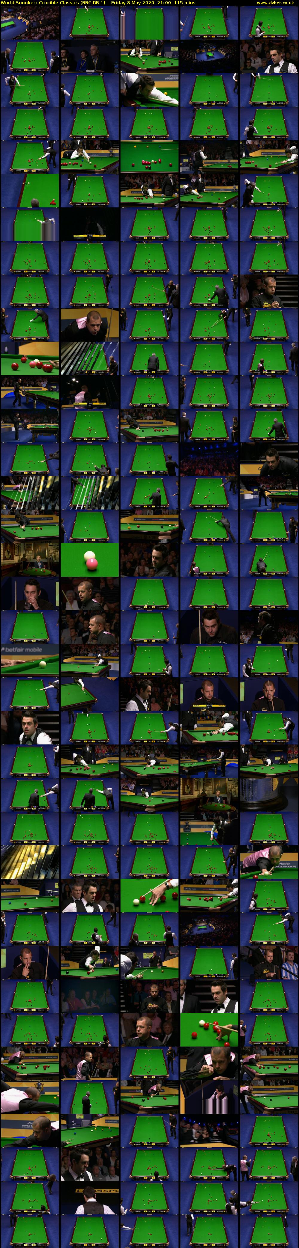 World Snooker: Crucible Classics (BBC RB 1) Friday 8 May 2020 21:00 - 22:55