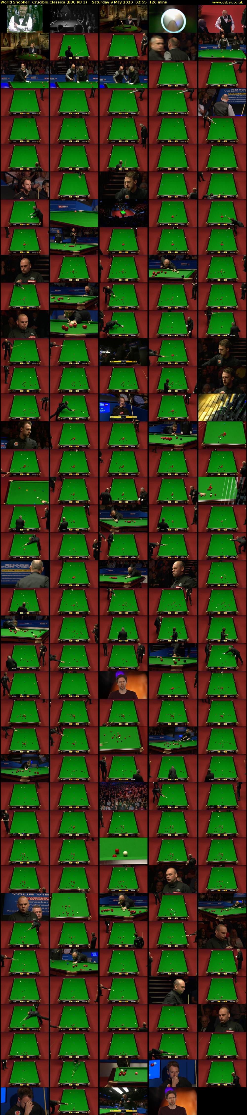 World Snooker: Crucible Classics (BBC RB 1) Saturday 9 May 2020 02:55 - 04:55