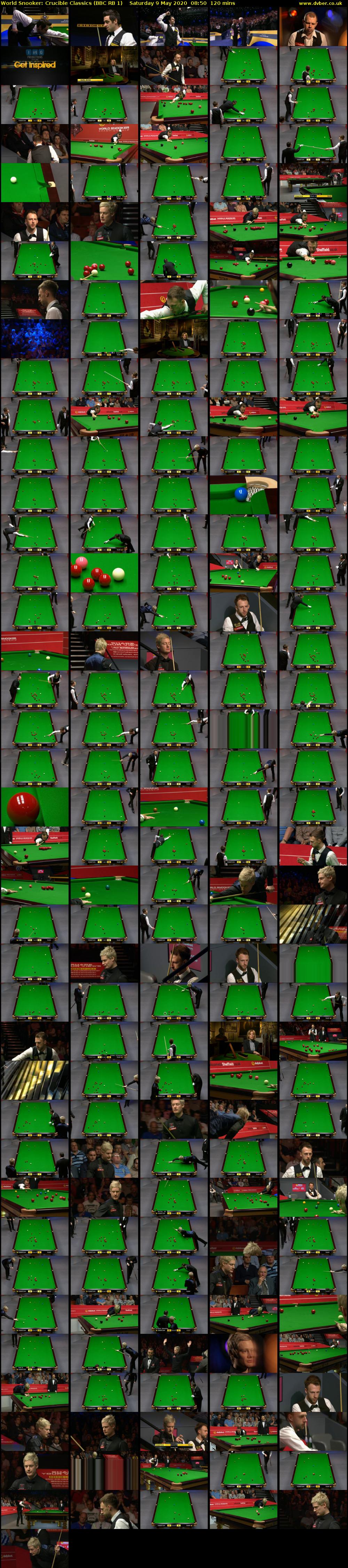 World Snooker: Crucible Classics (BBC RB 1) Saturday 9 May 2020 08:50 - 10:50
