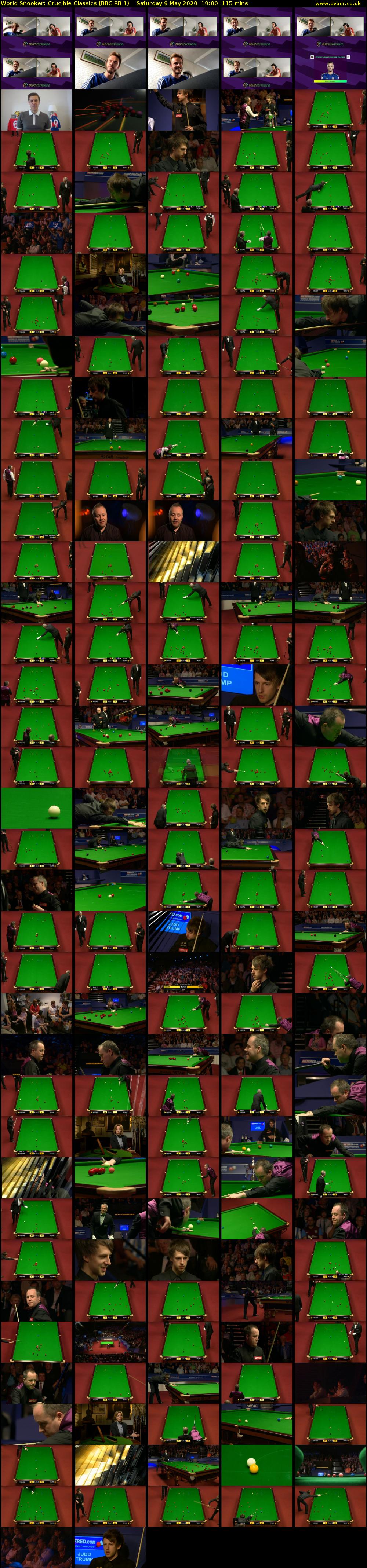 World Snooker: Crucible Classics (BBC RB 1) Saturday 9 May 2020 19:00 - 20:55