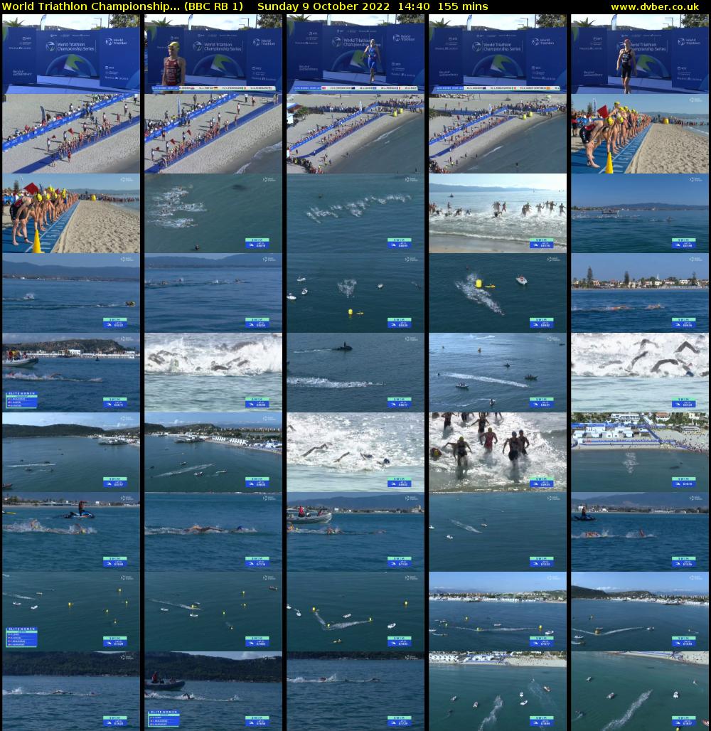 World Triathlon Championship... (BBC RB 1) Sunday 9 October 2022 14:40 - 17:15