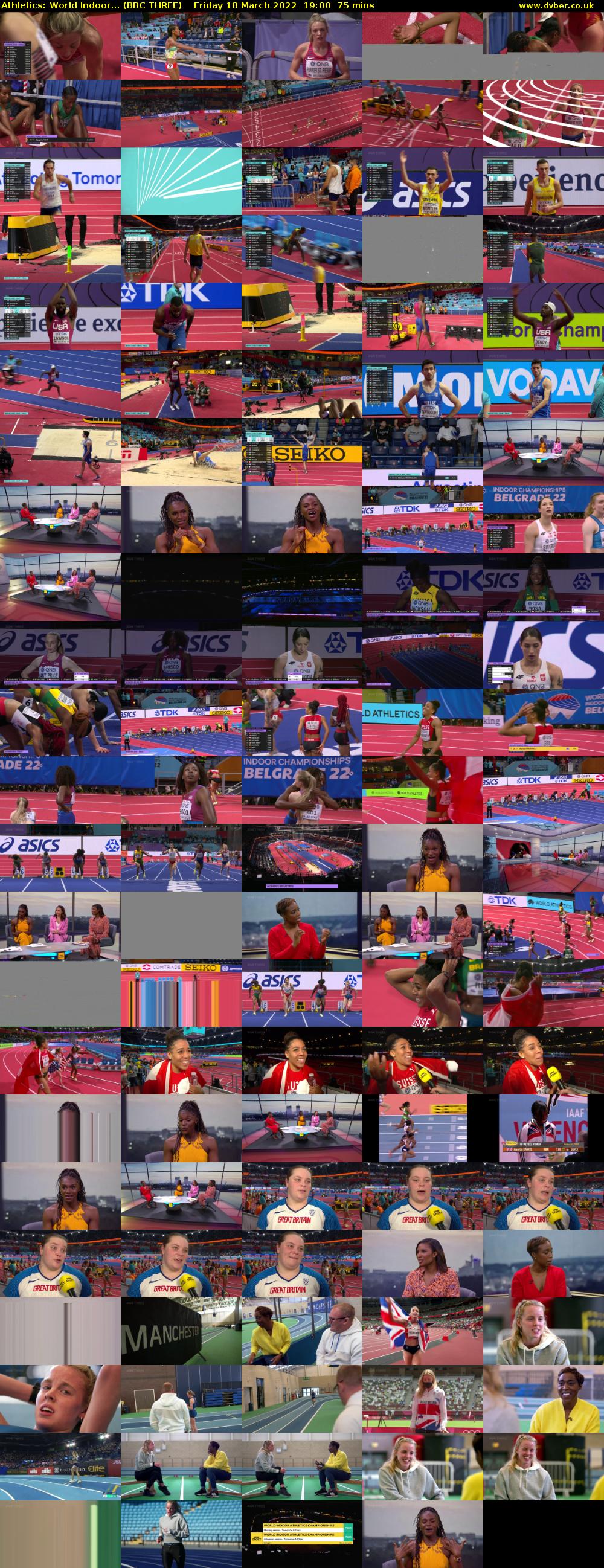 Athletics: World Indoor... (BBC THREE) Friday 18 March 2022 19:00 - 20:15
