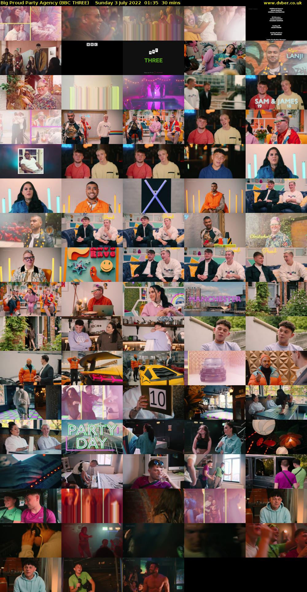 Big Proud Party Agency (BBC THREE) Sunday 3 July 2022 01:35 - 02:05