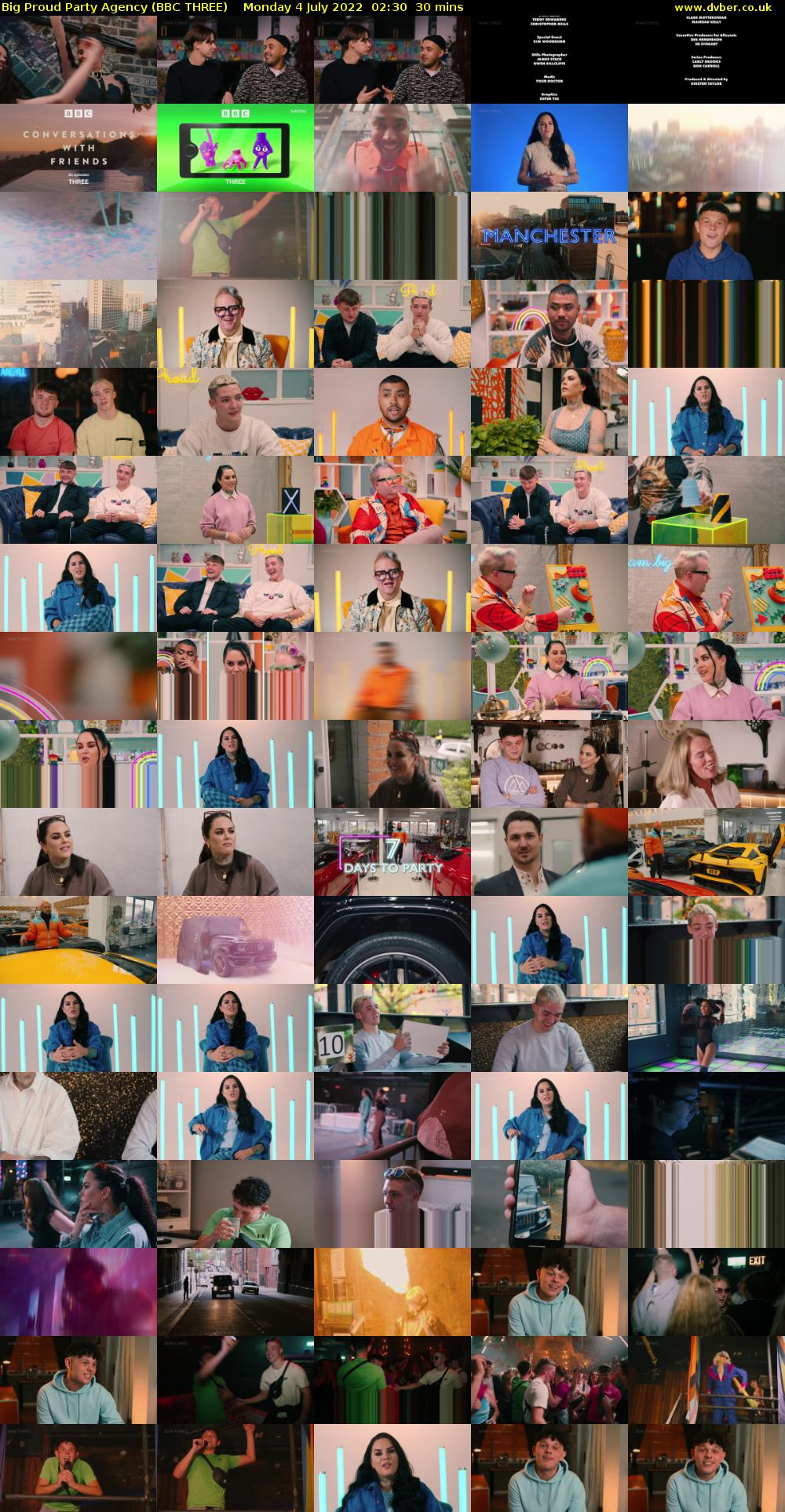 Big Proud Party Agency (BBC THREE) Monday 4 July 2022 02:30 - 03:00