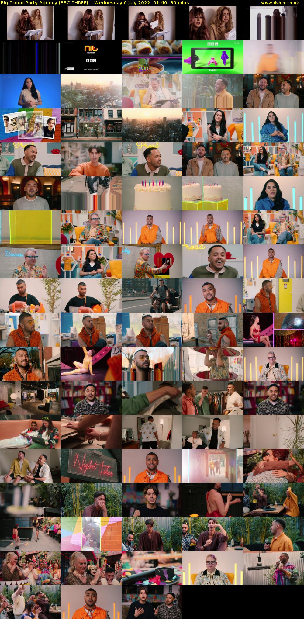 Big Proud Party Agency (BBC THREE) Wednesday 6 July 2022 01:40 - 02:10