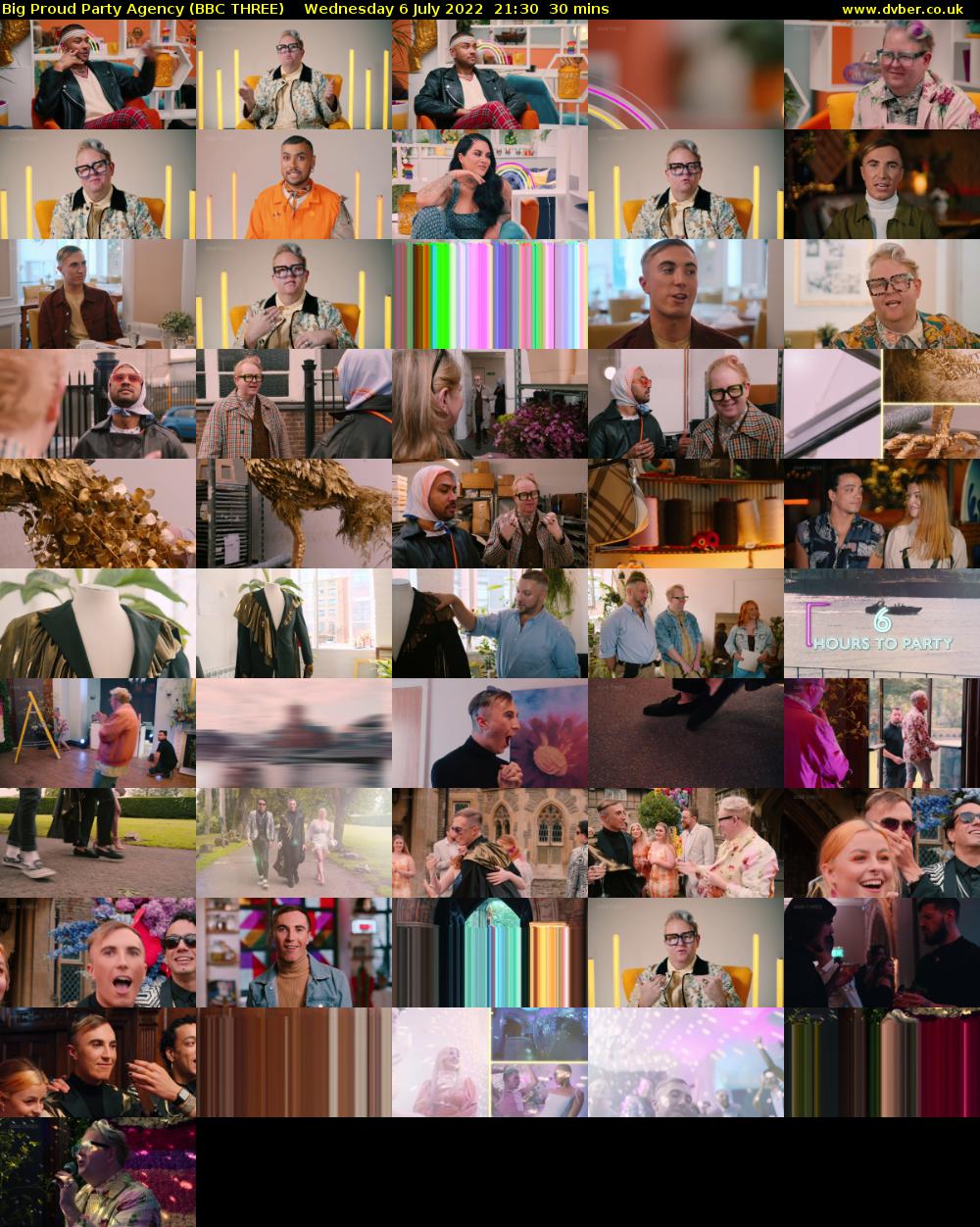 Big Proud Party Agency (BBC THREE) Wednesday 6 July 2022 21:30 - 22:00